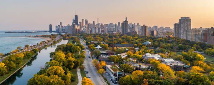 Chicago Skyline from North Lake shore Drive